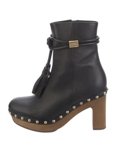 Pre-owned Ulla Johnson Leather Tassel Accents Boots In Black