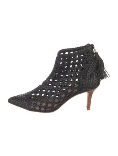 Pre-owned Ulla Johnson Leather Tassel Accents Boots In Black