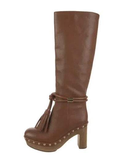 Pre-owned Ulla Johnson Leather Tassel Accents Boots In Brown