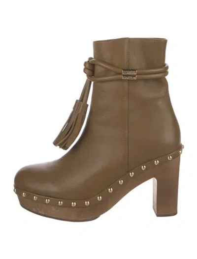 Pre-owned Ulla Johnson Leather Tassel Accents Boots In Neutral