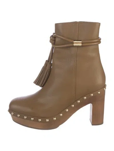 Pre-owned Ulla Johnson Leather Tassel Accents Boots In Neutrals
