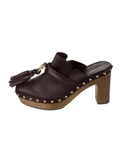 Pre-owned Ulla Johnson Leather Tassel Accents Mules In Brown