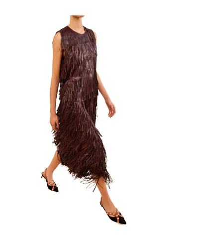 Ulla Johnson Leather Tassel Vest In Brown