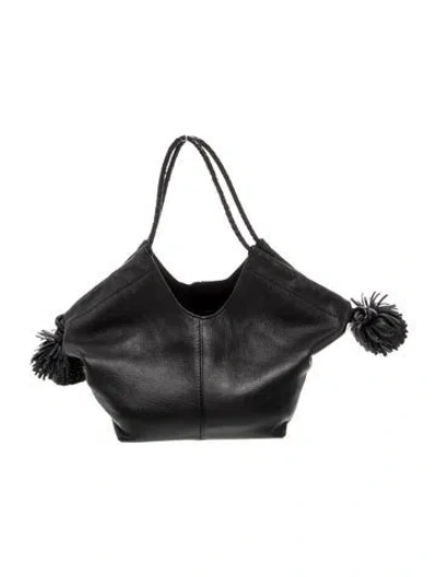 Pre-owned Ulla Johnson Leather Top Handle Bag In Black
