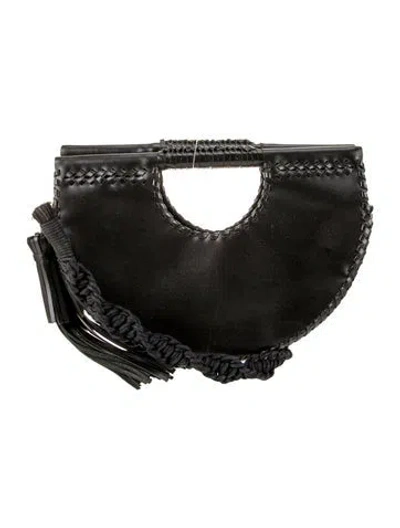 Pre-owned Ulla Johnson Leather Top Handle Bag In Black