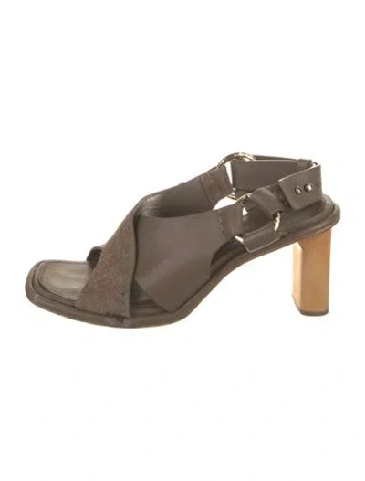 Pre-owned Ulla Johnson Leather T-strap Sandals In Neutral