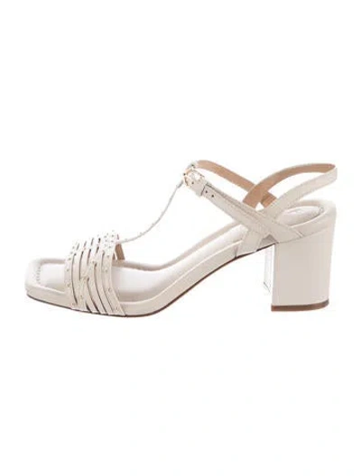 Pre-owned Ulla Johnson Leather T-strap Sandals In Neutrals