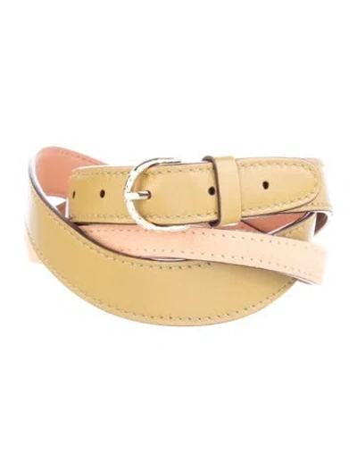 Pre-owned Ulla Johnson Leather Waist Belt In Green/neutrals