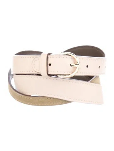 Pre-owned Ulla Johnson Leather Waist Belt In Green/neutrals