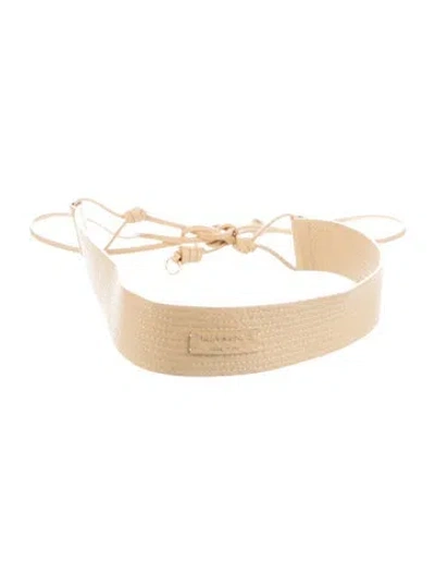 Pre-owned Ulla Johnson Leather Waist Belt In Neutral