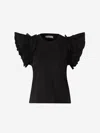 Ulla Johnson Ottilie Ruffled Cashmere Top In Black