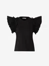 Ulla Johnson Ottilie Ruffled Cashmere Top In Black