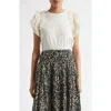 Ulla Johnson Leia Ruffle Sleeve Organic Cotton Top In Cowrie