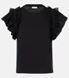 Ulla Johnson Ottilie Ruffled Cashmere Top In Black
