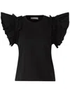 Ulla Johnson Ottilie Ruffled Cashmere Top In Black