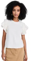 Ulla Johnson Leia Top Cowrie In White