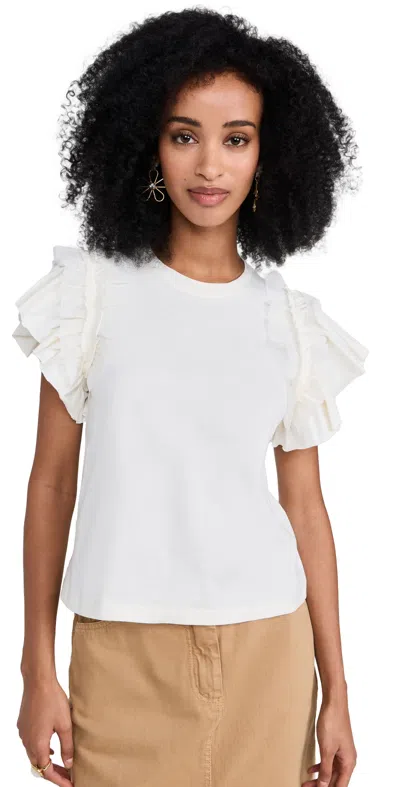 Ulla Johnson Leia Top Cowrie In White