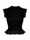 Ulla Johnson Leila Ruffled Top In Black