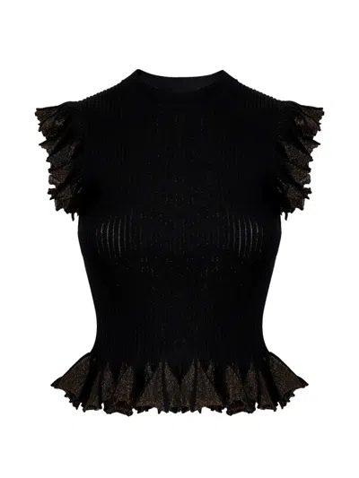 Ulla Johnson Leila Ruffled Top In Black