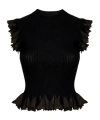 Ulla Johnson Leila Ruffled Top In Black