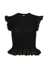 Ulla Johnson Leila Ruffled Top In Black