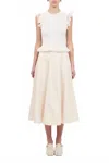 Ulla Johnson Leila Ribbed Ruffle Top In White