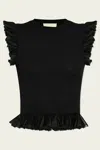 Ulla Johnson Leila Flared Sunburst-knit Top