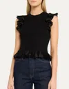 Ulla Johnson Leila Ruffled Top In Black