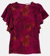 Ulla Johnson Lena Floral Silk Crêpe De Chine Top In Multi