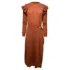 Ulla Johnson Leo Midi Dress In Brown Wool In Brown