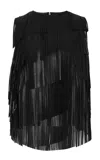 Ulla Johnson Leonie Fringed Leather Top In Black