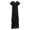 Ulla Johnson Leonore Midi Dress In Black Silk In Black