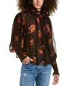 Ulla Johnson Lesli Silk Blouse In Blue