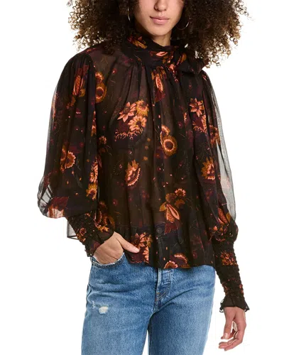 Ulla Johnson Lesli Silk Blouse In Blue