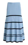 Ulla Johnson Leyna Striped Knit Midi Skirt In Blue