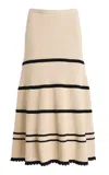 Ulla Johnson Leyna Striped Knit Midi Skirt In Neutral