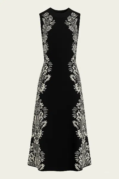 Ulla Johnson Liana Jacquard Long Dress In Noir In Black