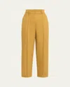 Ulla Johnson Lielle High-rise Tapered Pintuck Pants In Yellow