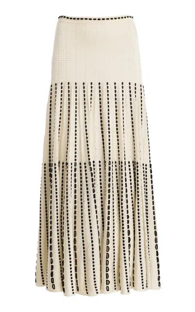 Ulla Johnson Lilah Patterned Knit Midi Skirt In Neutral