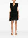 Ulla Johnson Lilith Eyelet Tiered Minidress In Black