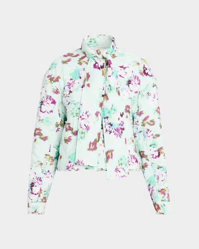 Ulla Johnson Lilith Quilted Silk Scarf Jacket In White