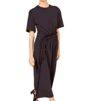 Ulla Johnson Lillia Midi Dress In Noir In Black