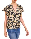 Ulla Johnson Lilo Flutter Sleeve Blouse In Multi