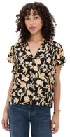 Ulla Johnson Lilo Flutter Sleeve Blouse Tourmaline In Green