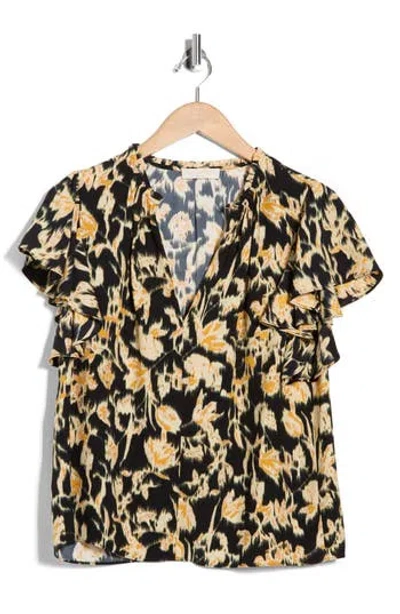 Ulla Johnson Lilo Flutter Sleeve Top In Black