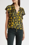 Ulla Johnson Lilo Flutter Sleeve Top In Multi