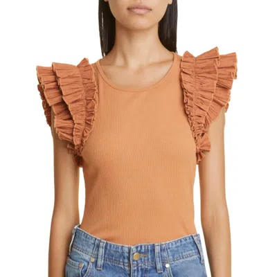 Ulla Johnson Lilo Top In Chestnut In Orange