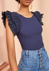 Ulla Johnson Lilo Top In Midnight In Multi