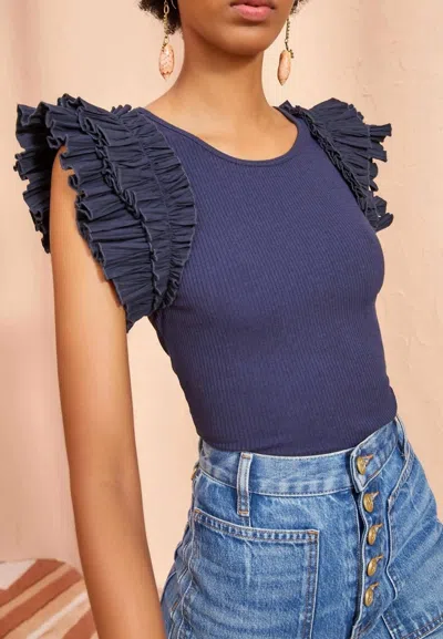 Ulla Johnson Lilo Top In Midnight In Multi