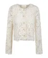 Ulla Johnson Caris Cropped Guipure Lace Jacket In White